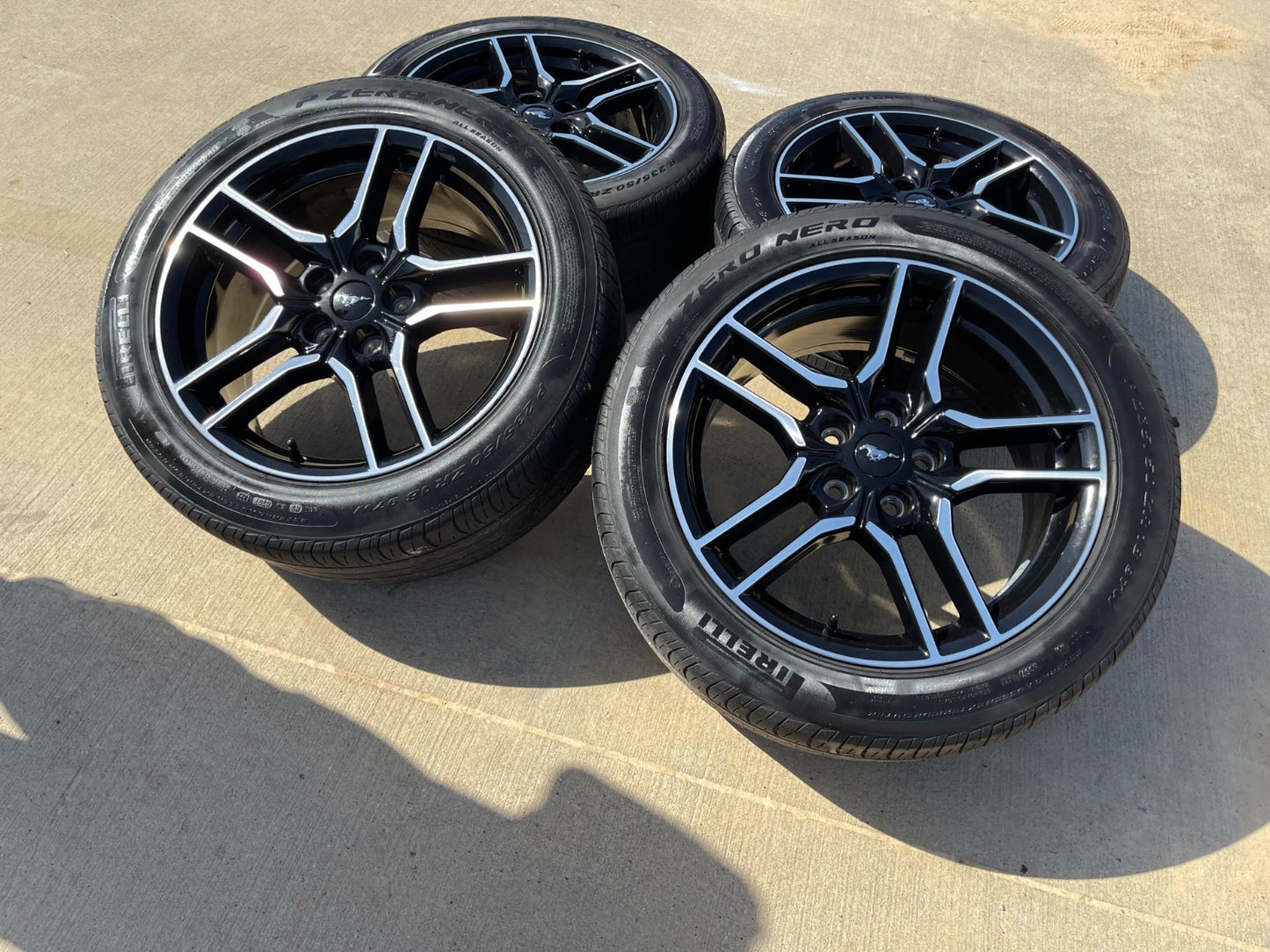 18" Ford Mustang GT OEM 10157 BLACK wheels rims SET 2021 2022 2023 2025 2026