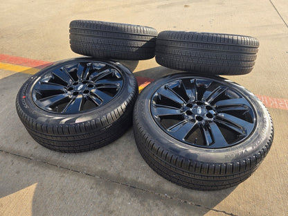 22" Lincoln Navigator OEM rims wheels Black Label 95384 10496 tires PIRELLI NEW