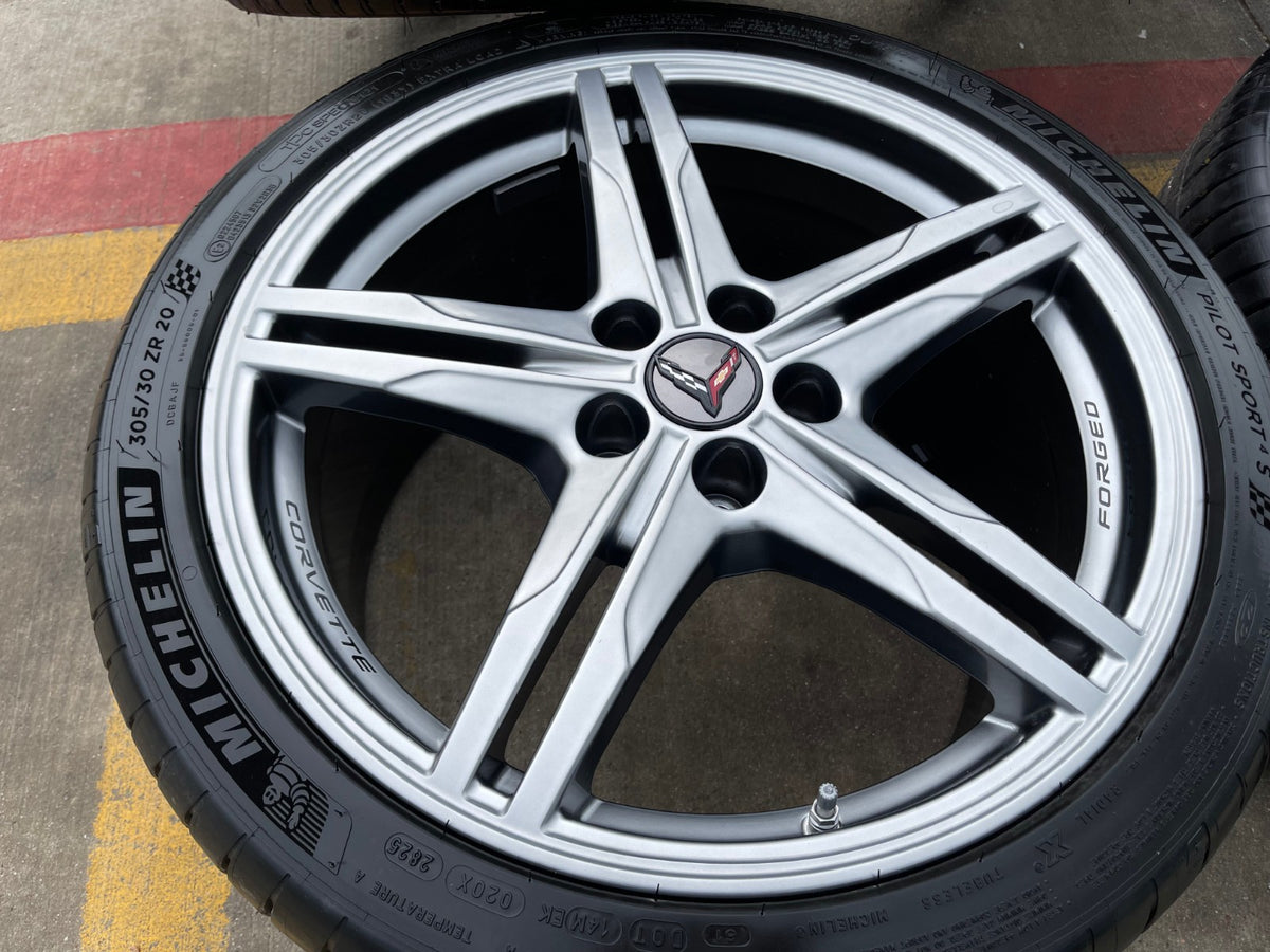 19" + 20" Chevy Corvette Z06 C8 OEM FORGED 94027 94028 wheels rims SET NEW