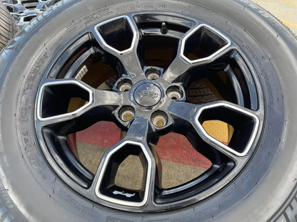 18" Jeep Wrangler SMOKY MOUNTAIN Black OEM 9198 wheels rims tires MICHELIN NEW