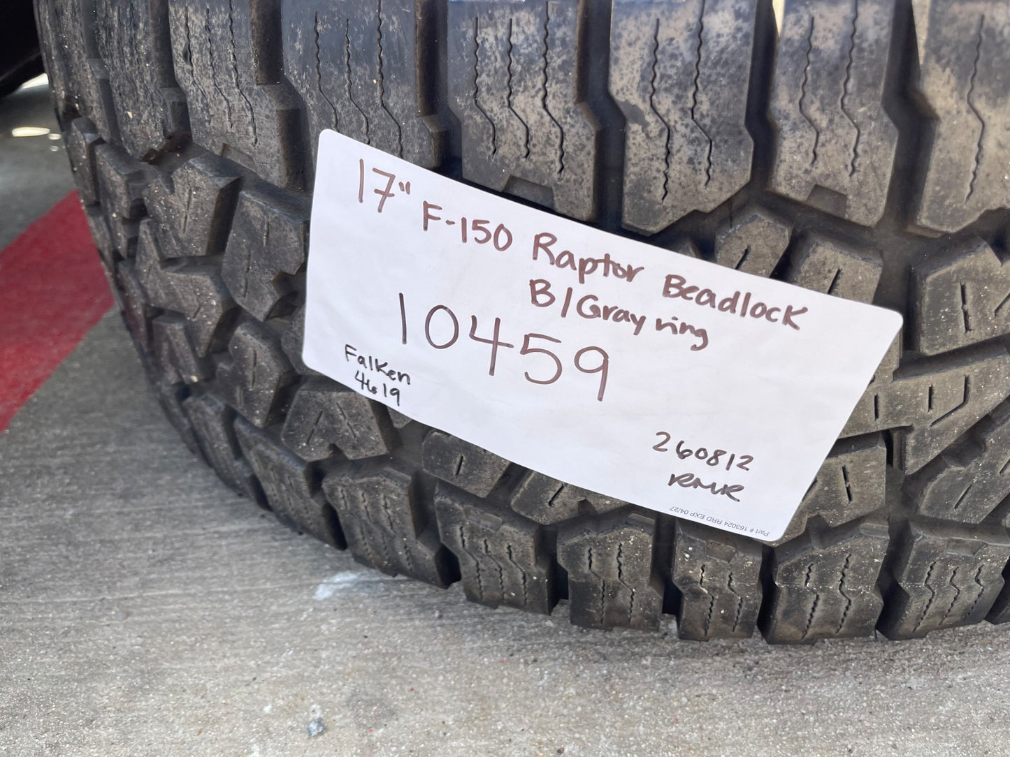 17" Ford F-150 Raptor OEM BEADLOCK rims wheels 10459 95210 FALKEN 35" tires SET