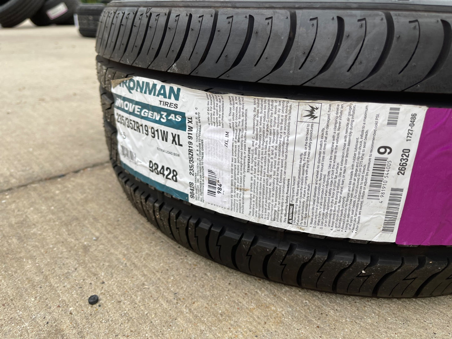 (1) 235/35/19 Ironman imove Gen 3 A/S tire 235/35R19 91W M+S NEW