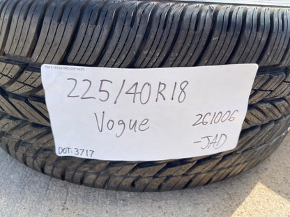 (4) 225/40/18 Vogue tires 92W XL 225/40R18 SET