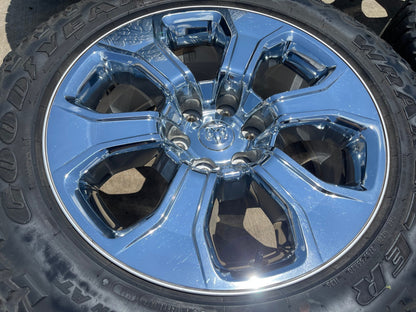 20" Dodge Ram 1500 OEM Laramie CHROME 2679 wheels rims tires GOODYEAR A/T
