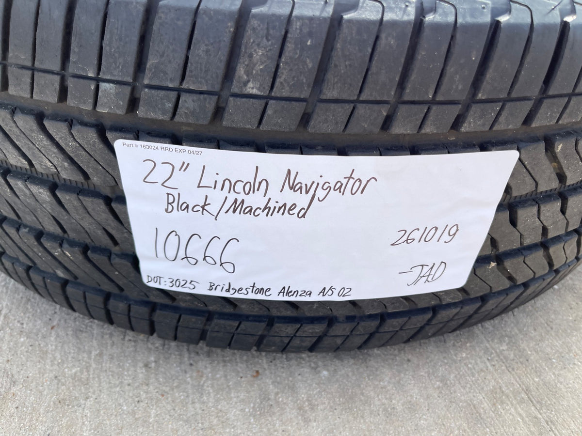 22" Lincoln Navigator OEM 10666 rims wheels BLACK LABEL BRIDGESTONE SET