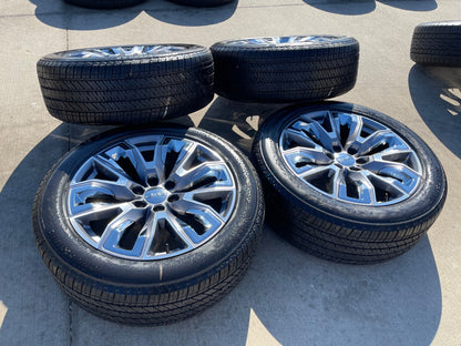 22" GMC Yukon Chevy Tahoe Escalade OEM chrome 95513 14134 wheels rims tires SET