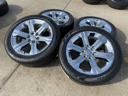 22" GMC Yukon DENALI OEM wheels rims 5667 tires Sierra CHROME PIRELLI