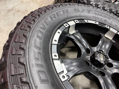 17x8.5 MB Wheels Chaos Jeep Wrangler Gladiator wheels rims M/T tires 5x5 5x127