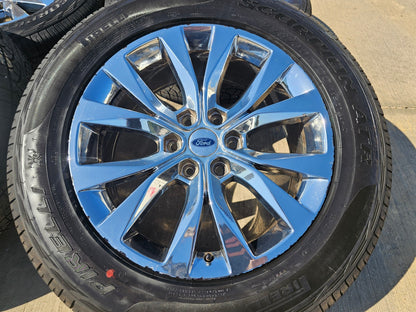 20" Ford F-150 Expedition CHROME rims wheels 10003 OEM tires SET PIRELLI A/TR