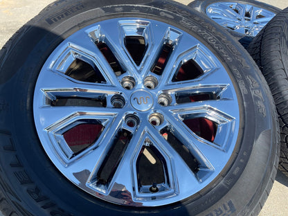 20" Ford F-150 LARIAT OEM 10619 rims wheels CHROME Expedition SET PIRELLI AT
