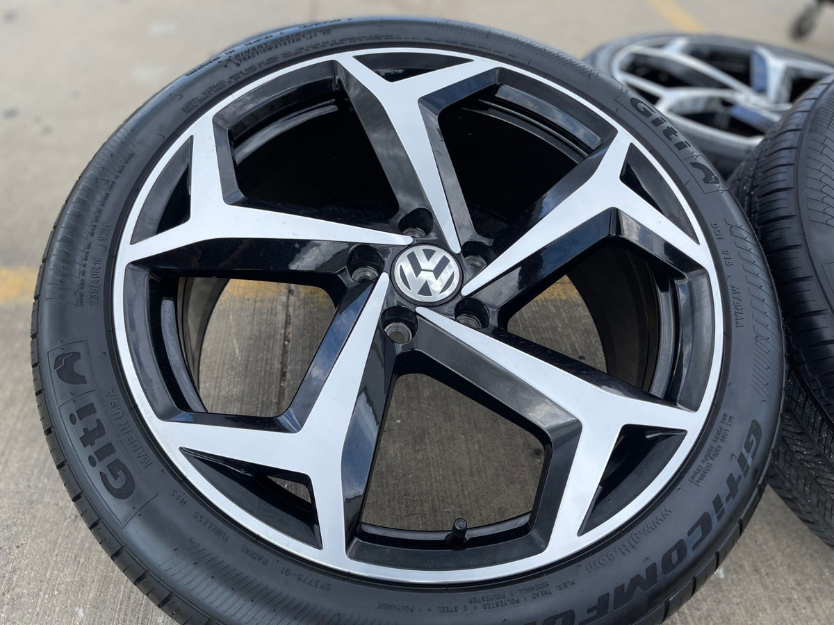 19" VW Passat Golf GTI Jetta OEM 70070 black wheels rims tires SET