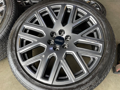 24" GMC Yukon Sierra DENALI OEM wheels rims BRIDGESTONE 2024 2025 2026 2027 NEW