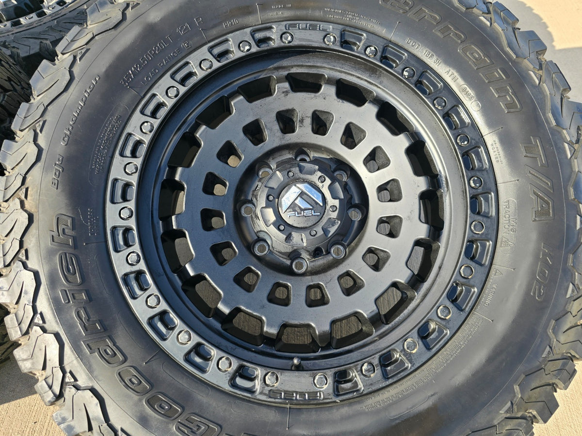 20" FUEL D633 Zephyr GMC Sierra Chevy Silverado 2500 3500 wheels rims 8x180 BFG