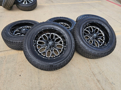 20" 20x10 FUEL Stroke D611 Ford F-250 F-350 wheels rims -18 SET BRIDGESTONE A/T