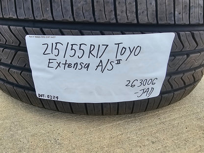 215/55/17 Toyo Extensa A/S 2 II tire 91H 215/55R17 NEW
