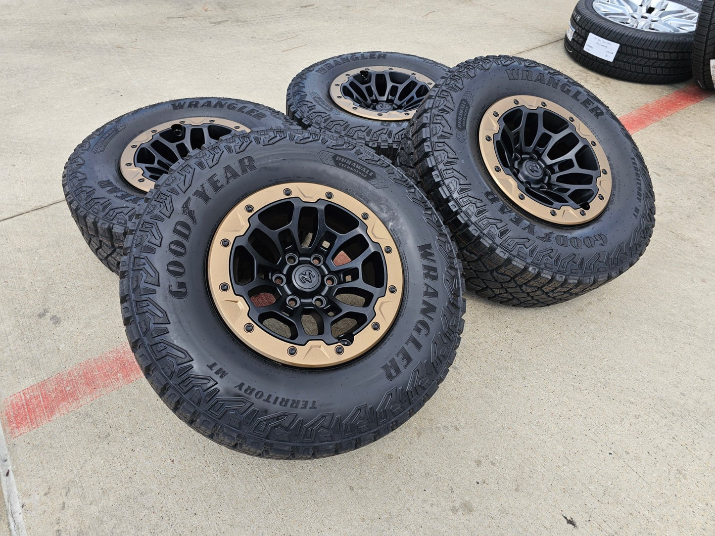 18" Dodge Ram 1500 TRX Beadlock OEM bronze RHO wheels rims 2735 tires 35" NEW