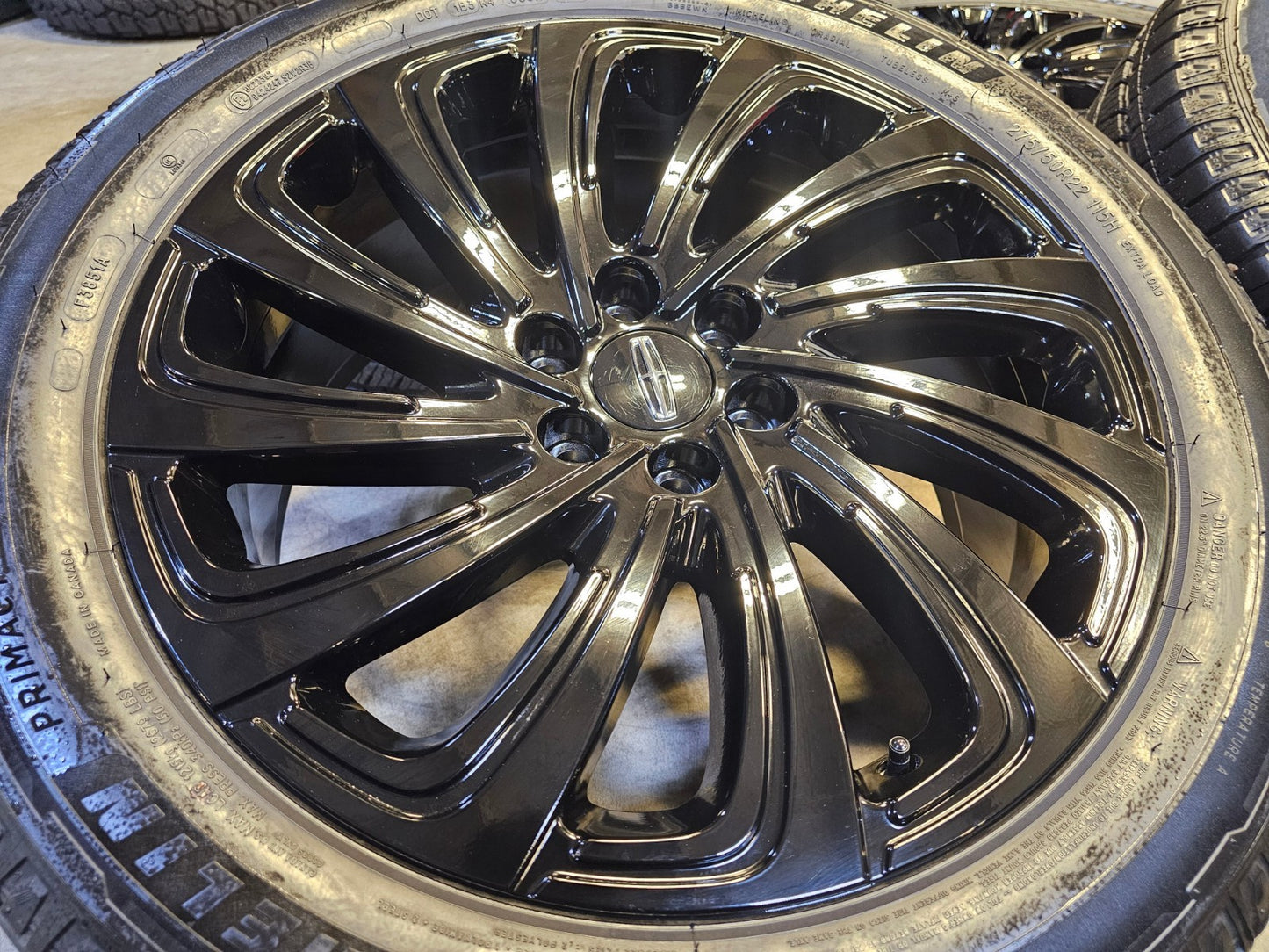 22" Lincoln Navigator OEM 10666 rims wheels BLACK LABEL SET MICHELIN NEW