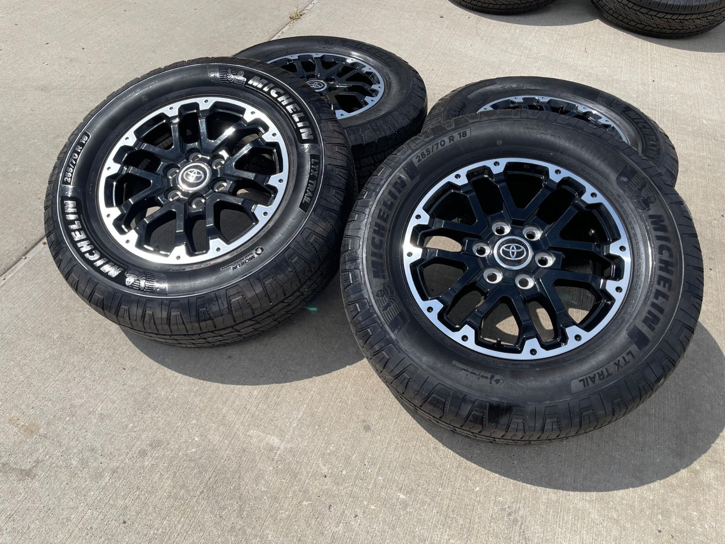18" Toyota Tundra TRD OEM black wheels rims 75273 Sequoia SET MICHELIN