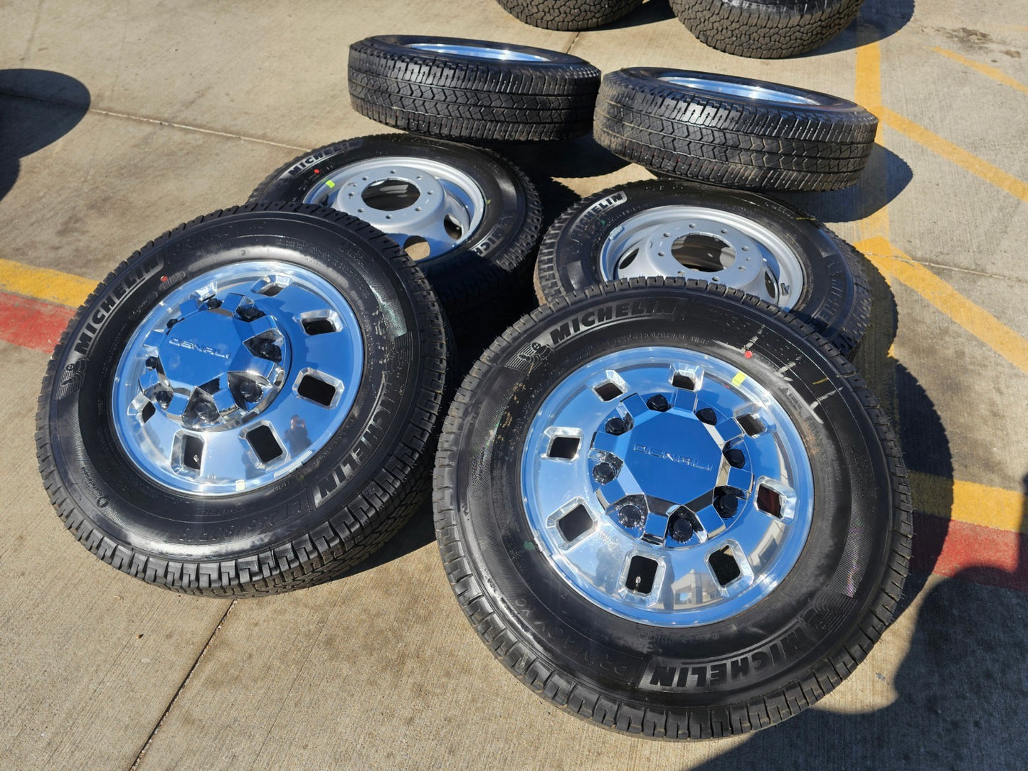 18" GMC Sierra 3500 DENALI Dually rims wheels OEM 14127 14129 8x210 MICHELIN NEW