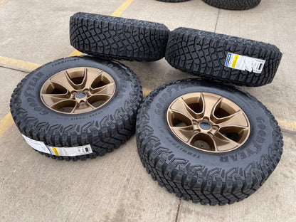 17" Jeep Wrangler Rubicon OEM 96226 wheels rims Gladiator GOODYEAR  A/T 33" NEW