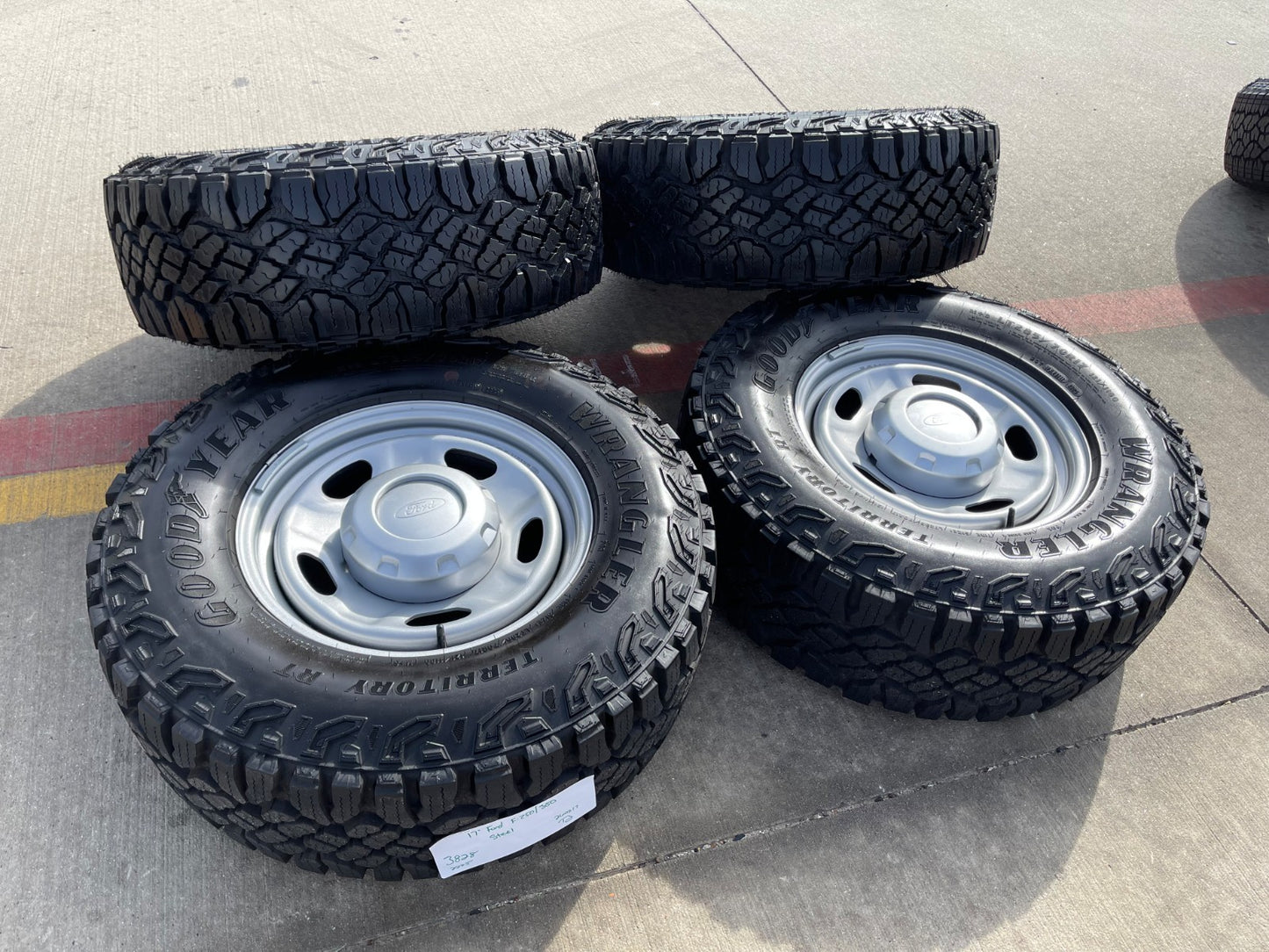 17" Ford F-250 F-350 OEM 3828 wheels rims tires GOODYEAR TERRITORY R/T 33" NEW