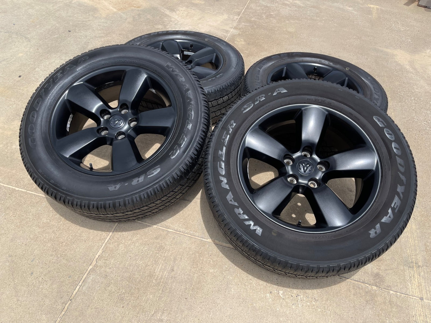 20" Dodge Ram 1500 OEM wheels rims 2495 BLACK 5x139 5x5.5 SET GOODYEAR