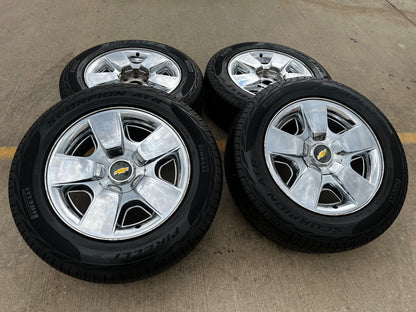 20" Chevy Silverado 1500 Tahoe OEM 5417 chrome wheels rims SET