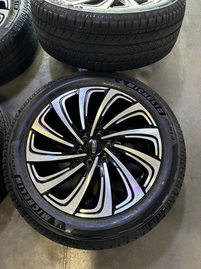 22" Lincoln Navigator OEM 10666 rims wheels BLACK LABEL MICHELIN NEW