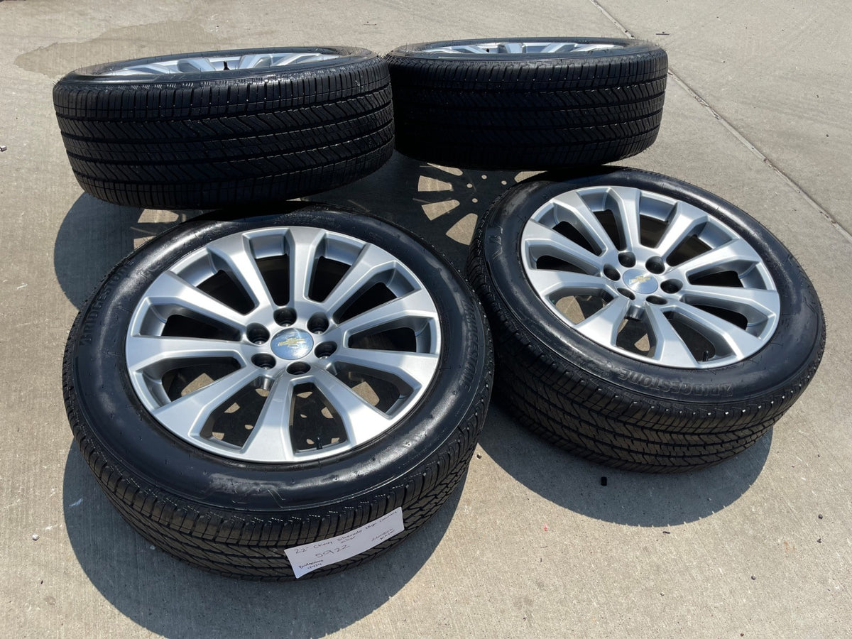 22" Chevy Silverado High Country OEM 5922 wheels rims Tahoe BRIDGESTONE NEW