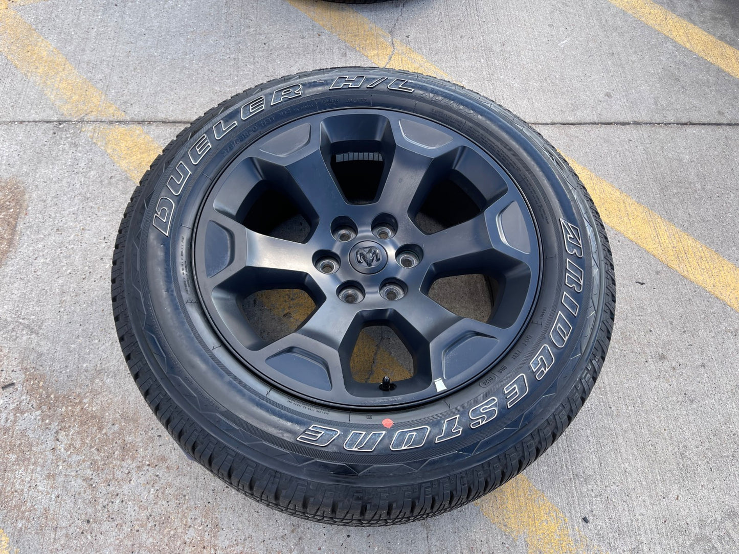 (1) 20" Dodge Ram 1500 OEM Laramie Black 2680 wheel Spare 2024 2025 2026
