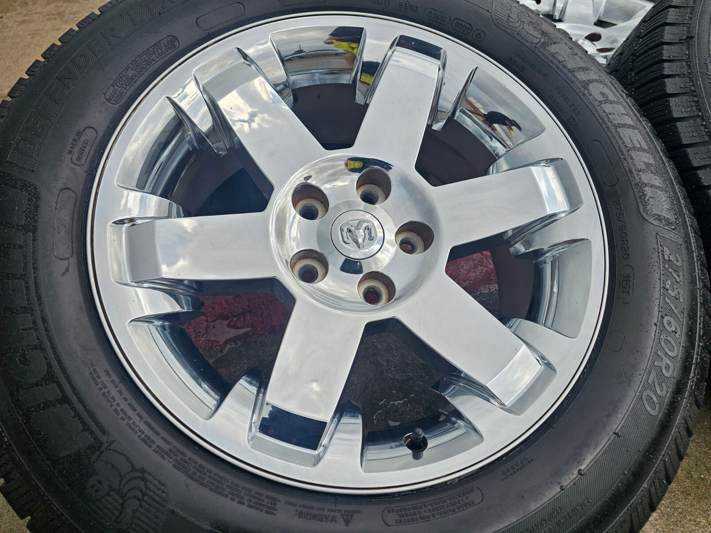 20" Dodge Ram 1500 OEM chrome wheels rims 2365 tires MICHELIN