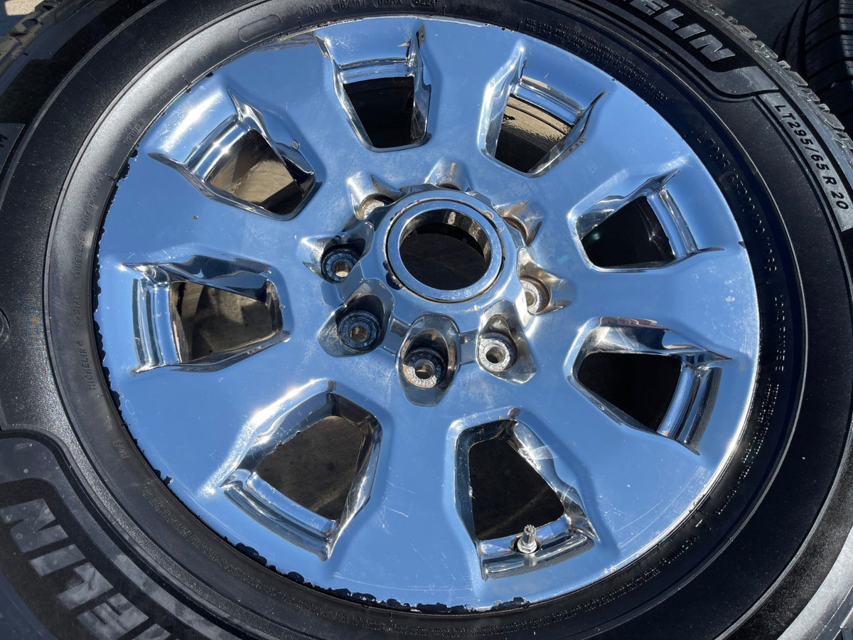 20" Ford F-250 King Ranch Lariat OEM 10100 CHROME rims wheels MICHELIN SET