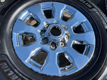 20" Ford F-250 King Ranch Lariat OEM 10100 CHROME rims wheels MICHELIN SET