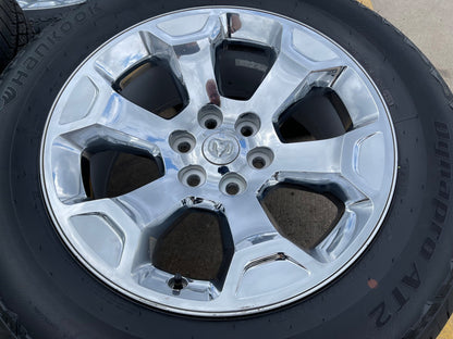 20" Dodge Ram 1500 OEM Laramie CHROME 2680 wheels rims 2025 2026 Hankook AT2 NEW
