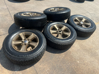 18" Jeep Wrangler Rubicon OEM BRONZE wheels rims 9221 9255 tires A/T NEW