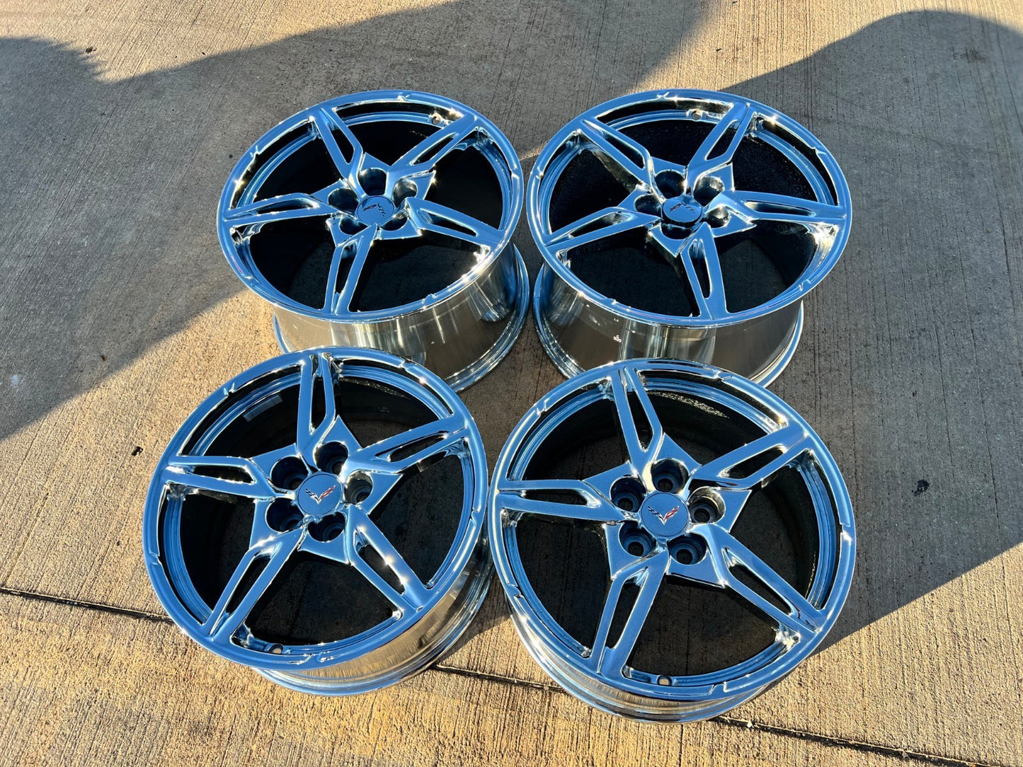 19" + 20" Chevy Corvette C8 OEM Replica rims 14007 14008 2023 2024 2025 USED