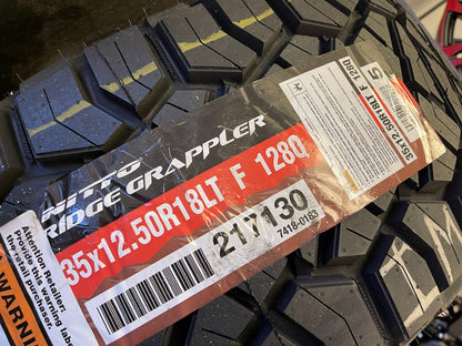 (1) 35x12.5x18 Nitto Ridge Grappler R/T tire 128Q F 12 PLY NEW