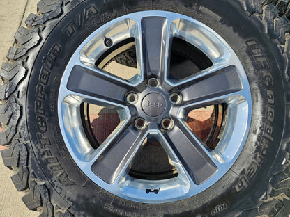 18" Jeep Wrangler Sahara Rubicon OEM 9221 9255 wheels rims BFG 33"