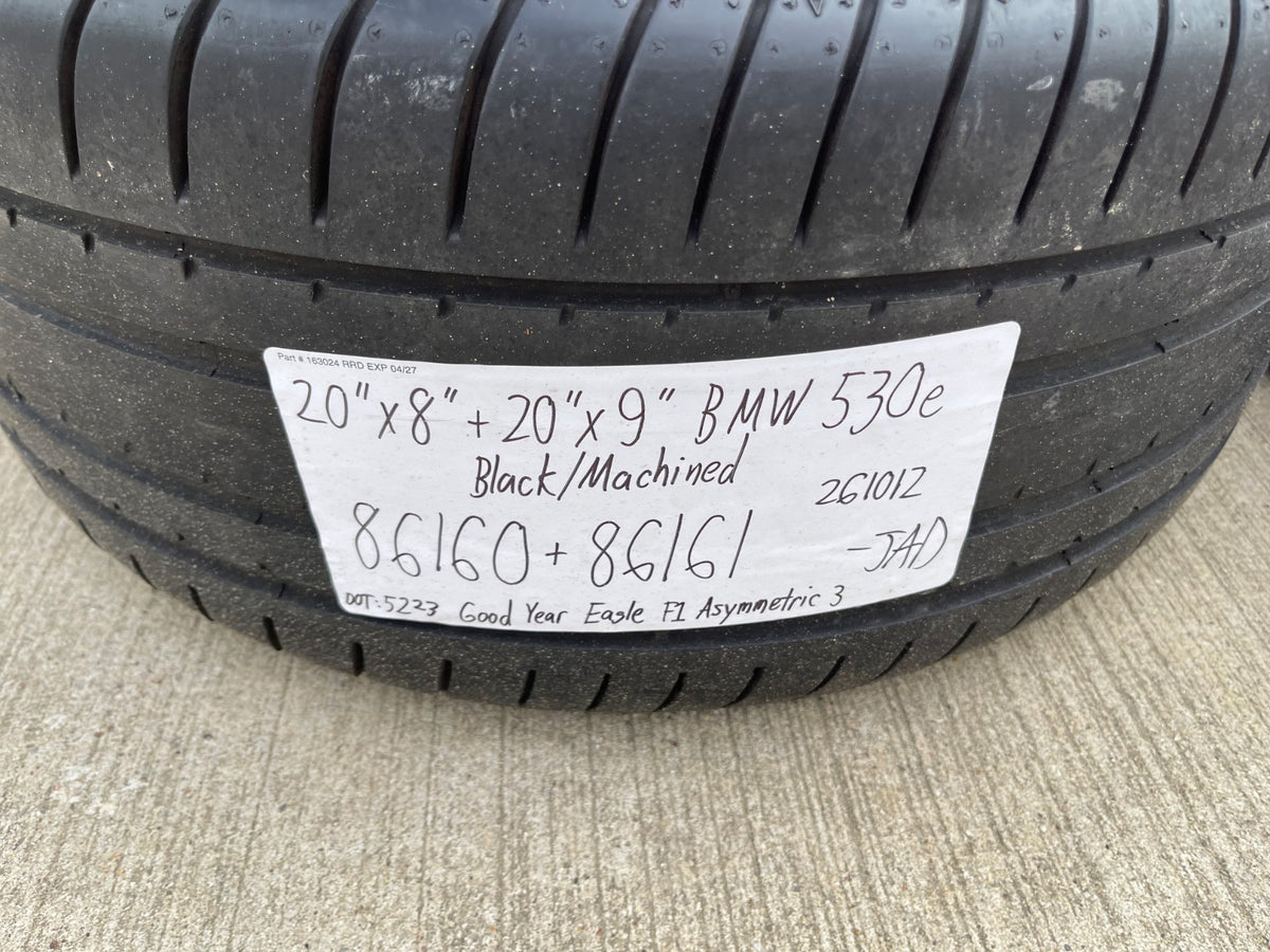 20" BMW M550i 530i 540i 640i OEM 86160 86161 Series 846M black wheels rims SET