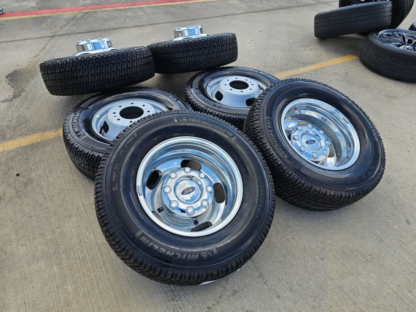 17" Ford F-350 Dually OEM 10477 10478 rims wheels SET tires MICHELIN NEW