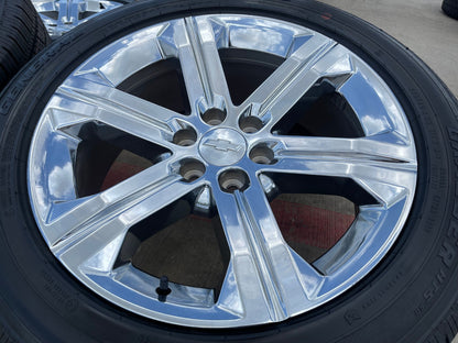 22" GMC Yukon Tahoe Chevy OEM CHROME wheels rims Silverado 5667 NEW tires