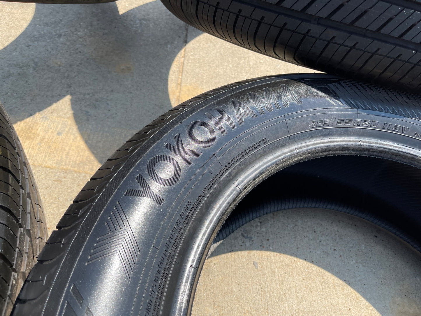 (4) 265/55/20 Yokohama Geolander X-CV tires 113V XL 265/55R20 TAKE OFFS SET NEW