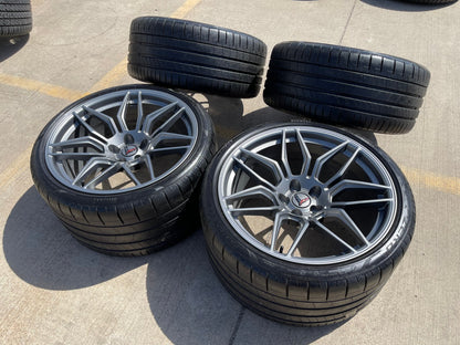 20" + 21" Chevy Corvette Z06 C8 OEM wheels rims 95580 95581 tires 2023 2024 2025