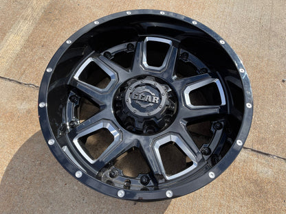 (1) 20x10 Gear Off Road 743BM Armor wheel rim 8x165 Chevy GMC Ram 2500 3500 NEW