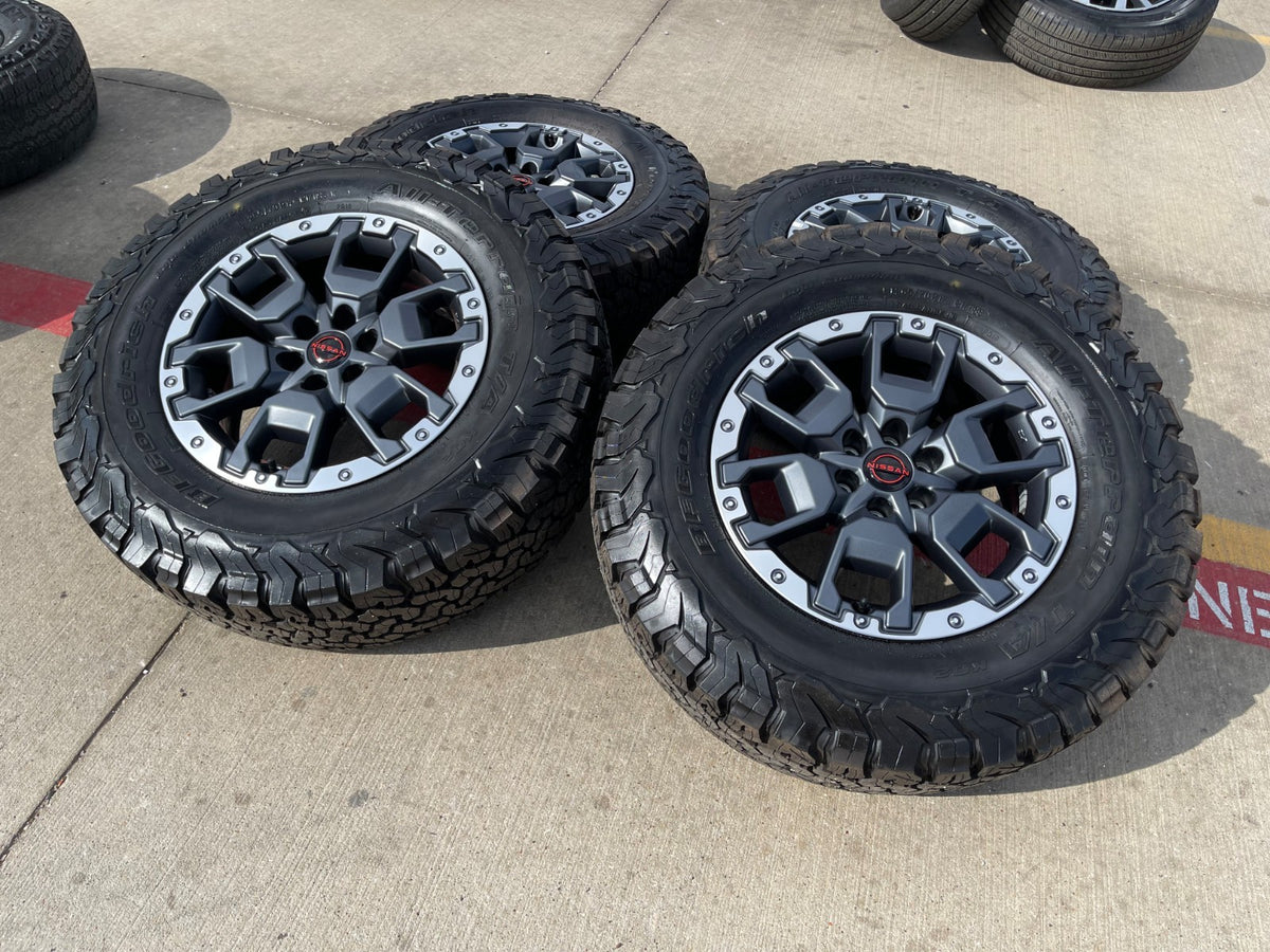 17" Nissan Frontier X-PRO OEM 62834 Desert Runner wheels rims BFG KO2 A/T NEW