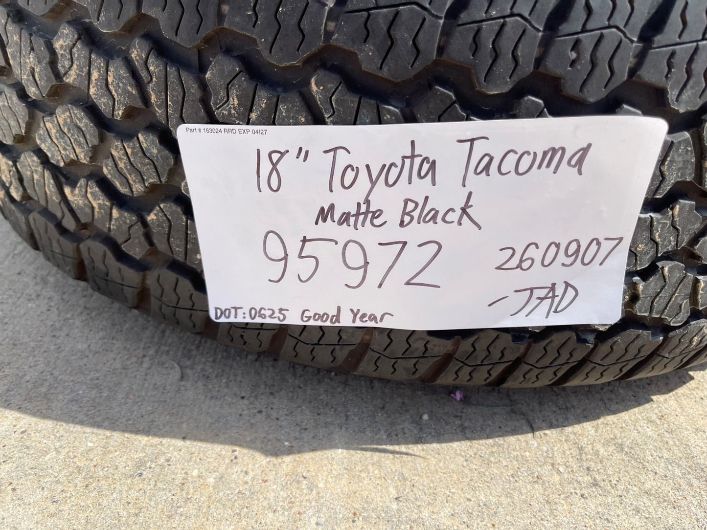 18" Toyota Tacoma 4Runner TRD OEM 95972 wheels rims SET 2025 2026 2027 GOODYEAR