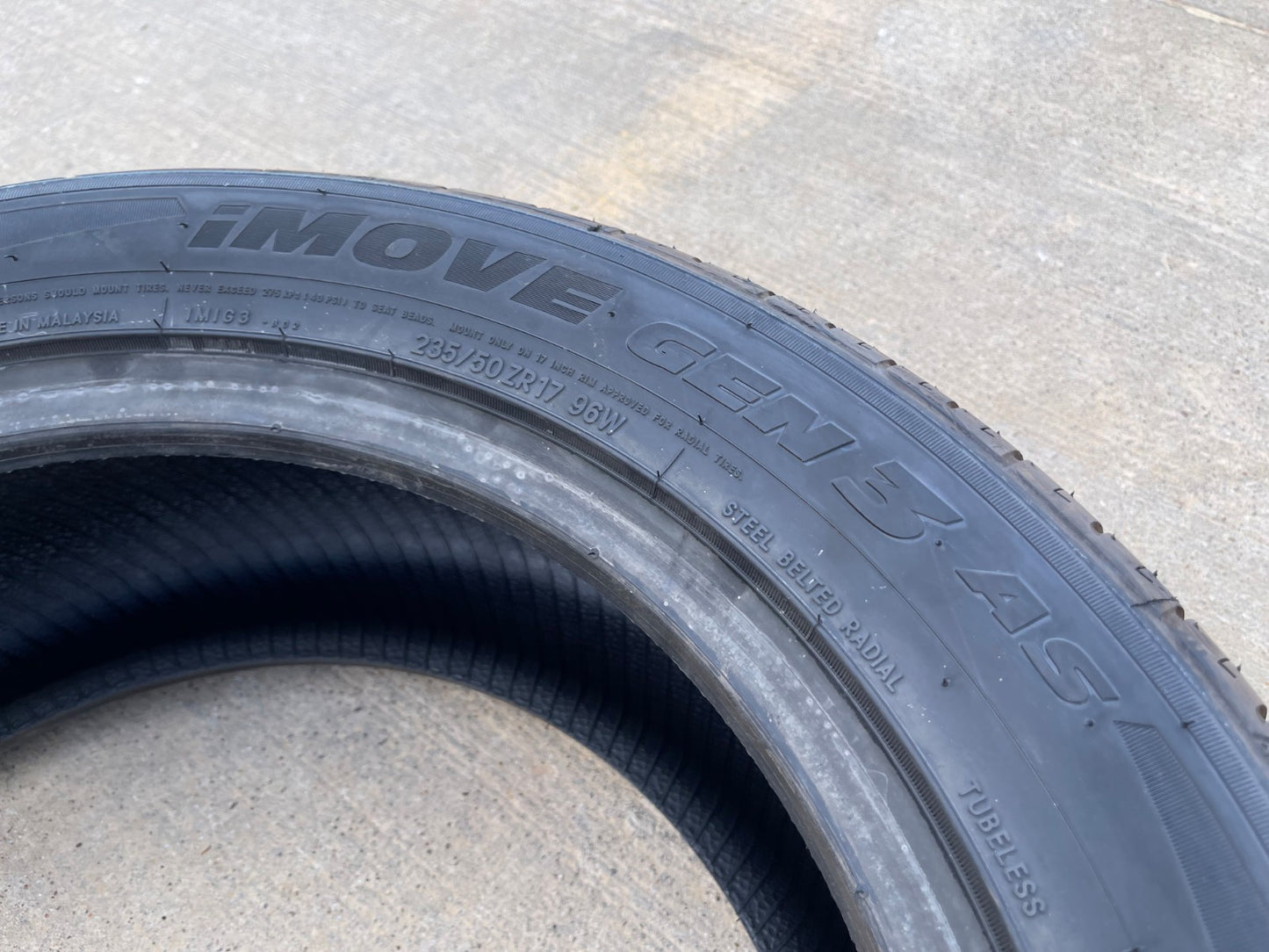 (1) 235/50/17 Ironman Gen 3 A/S tire 235/50R17 96W XL M+S NEW