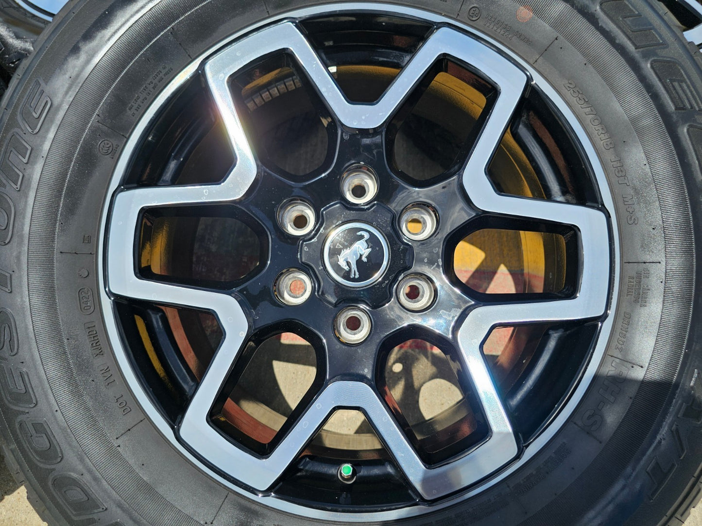 (5) 18" Ford Bronco wheels rims black 95213 Ranger SET BRIDGESTONE DUELER AT
