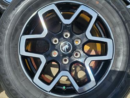 (5) 18" Ford Bronco wheels rims black 95213 Ranger SET BRIDGESTONE DUELER AT