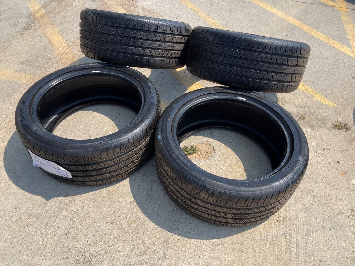 (4) 255/40/19 Continental Contipro Contact RX 96W M+S SL 255/40R19 tires NEW